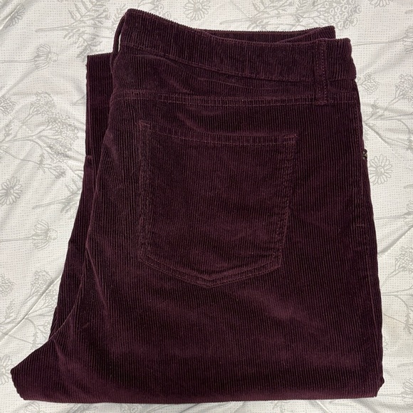 Reitmans Pants - Reitmans Burgundy Corduroy Straight Leg Pants